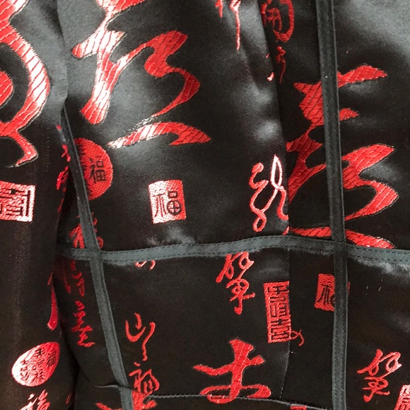 Pure silk red/black handmade designer jacket - Picture 2 of 3